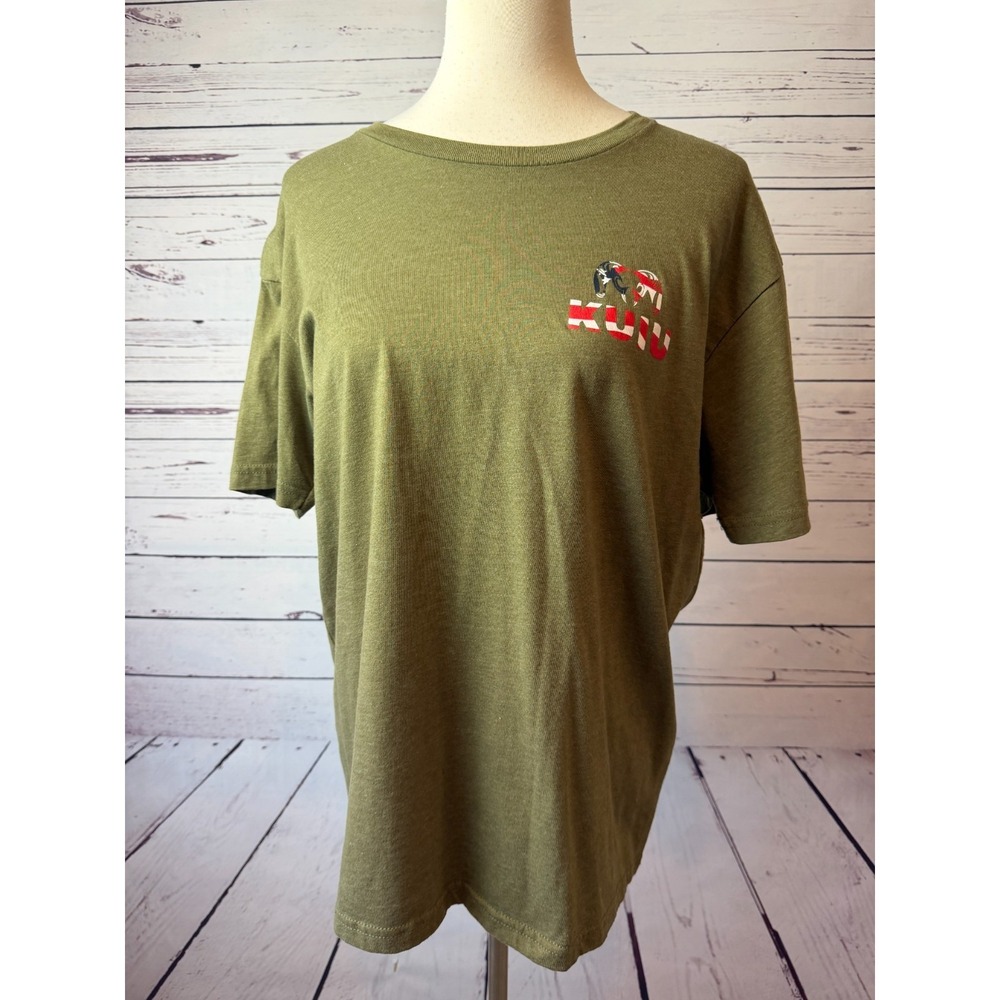 KUIU Shirt Mens Large USA Flag Ram Short Sleeve Hunting T-Shirt Graphic Tee
